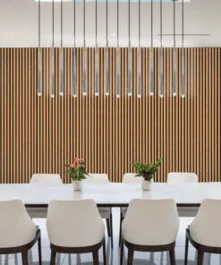 Slat Dark Natural - 43/64” (17mm) - 3D Cork Wall Panels (WSDN17) - 3D Cork Wall and Ceiling Panels with MDF flooring pro...