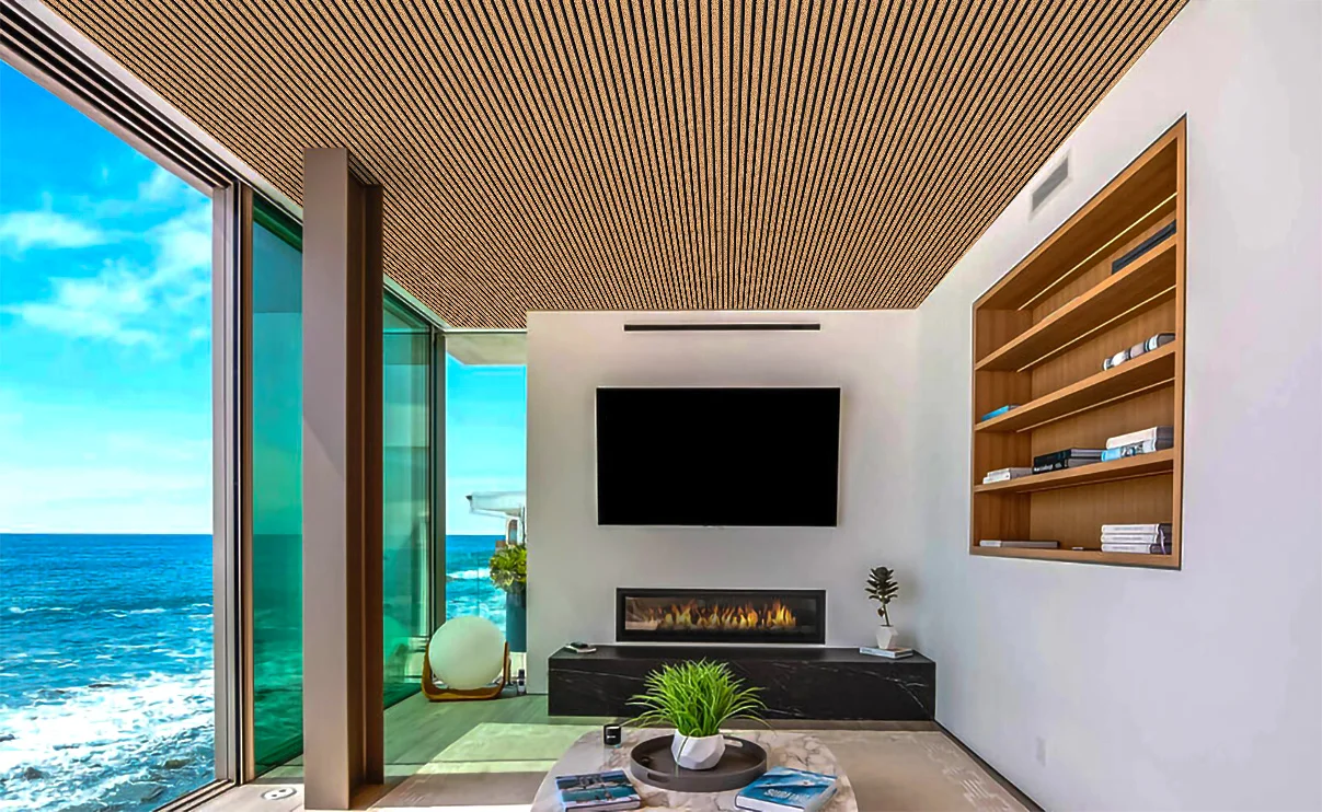 Slat Dark Natural - 43/64" (17mm) - 3D Cork Wall Panels (WSDN17) Slat Dark Natural - 43/64” (17mm) - 3D Cork Wall Panels (WSDN17) - 3D Cork Wall and Ceiling Panels with MDF flooring det...