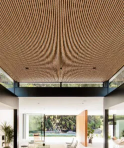 slat dark natural cork echo reducer ceiling large room panels