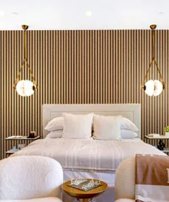 slat dark natural soundproofing wall panels bed room