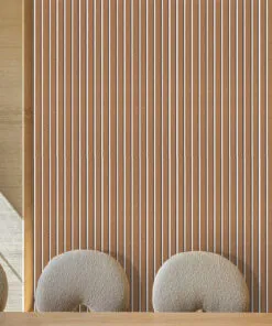 Slat White Natural - 43/64" (17mm) - 3D Acoustic Cork Wall Panels (WSWN17) - 3D Cork Wall and Ceiling Panels with MDF flo...