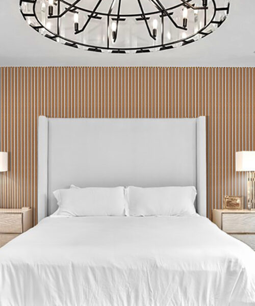 Slat White Natural 43/64_ (17mm) 3D Acoustic Cork Wall Panels (WSWN17) Slat White Natural - 43/64