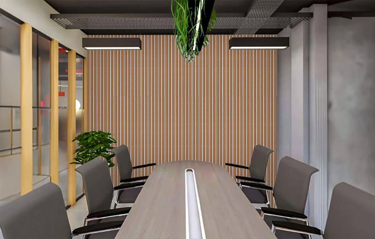 Slat White Natural 43/64_ (17mm) 3D Acoustic Cork Wall Panels (WSWN17) Slat White Natural - 43/64" (17mm) - 3D Acoustic Cork Wall Panels (WSWN17) - 3D Cork Wall and Ceiling Panels with MDF flo...