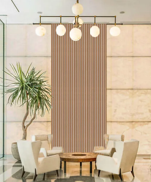 Slat White Natural - 43/64" (17mm) - 3D Acoustic Cork Wall Panels (WSWN17) - 3D Cork Wall and Ceiling Panels with MDF flo...