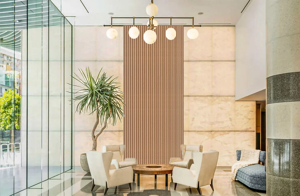 Slat White Natural 43/64_ (17mm) 3D Acoustic Cork Wall Panels (WSWN17) Slat White Natural - 43/64" (17mm) - 3D Acoustic Cork Wall Panels (WSWN17) - 3D Cork Wall and Ceiling Panels with MDF flo...