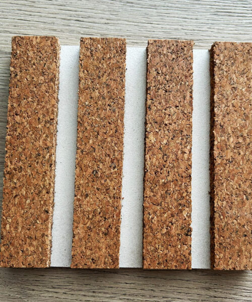 Slat White Natural - 43/64" (17mm) - 3D Acoustic Cork Wall Panels (WSWN17) - 3D Cork Wall and Ceiling Panels with MDF flo...