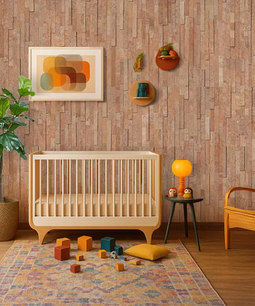 slimwood 12mm cork wall tile baby room nursery