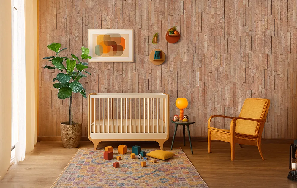 slimwood 12mm cork wall tile baby room nursery