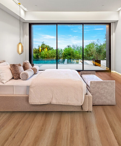 Spanish cedar forna design cork floor wood natuaral colour bedroom wardrobe interior modern design.
