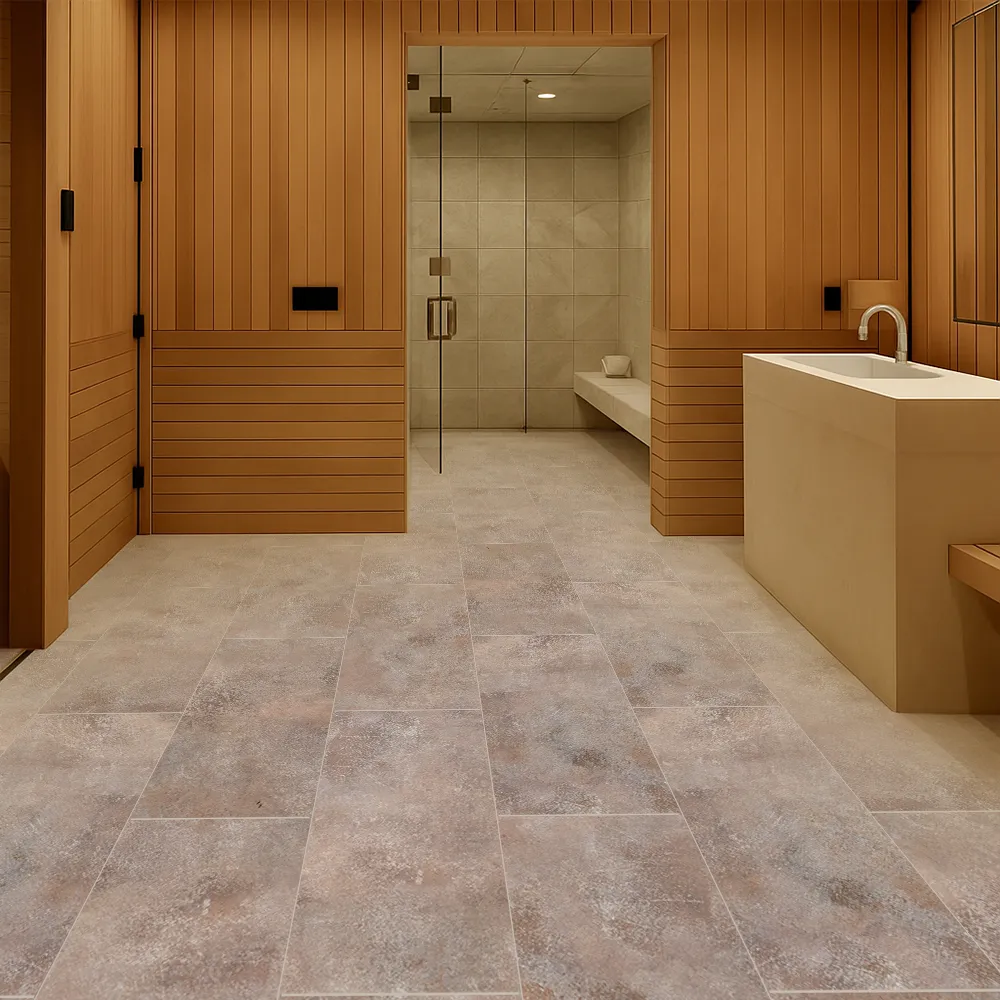 Sunlit Stone - 19/64" (7.5mm) - Swiss Techslate (MSunSt7.5) sunlit stone techalate swis basement bathroom waterproof flooring