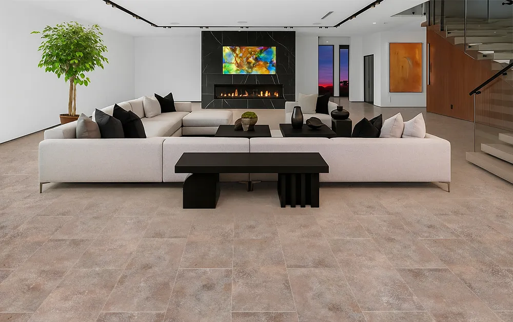 Sunlit Stone - 19/64" (7.5mm) - Swiss Techslate (MSunSt7.5) sunlit stone techalate swis basement flood-resistant flooring
