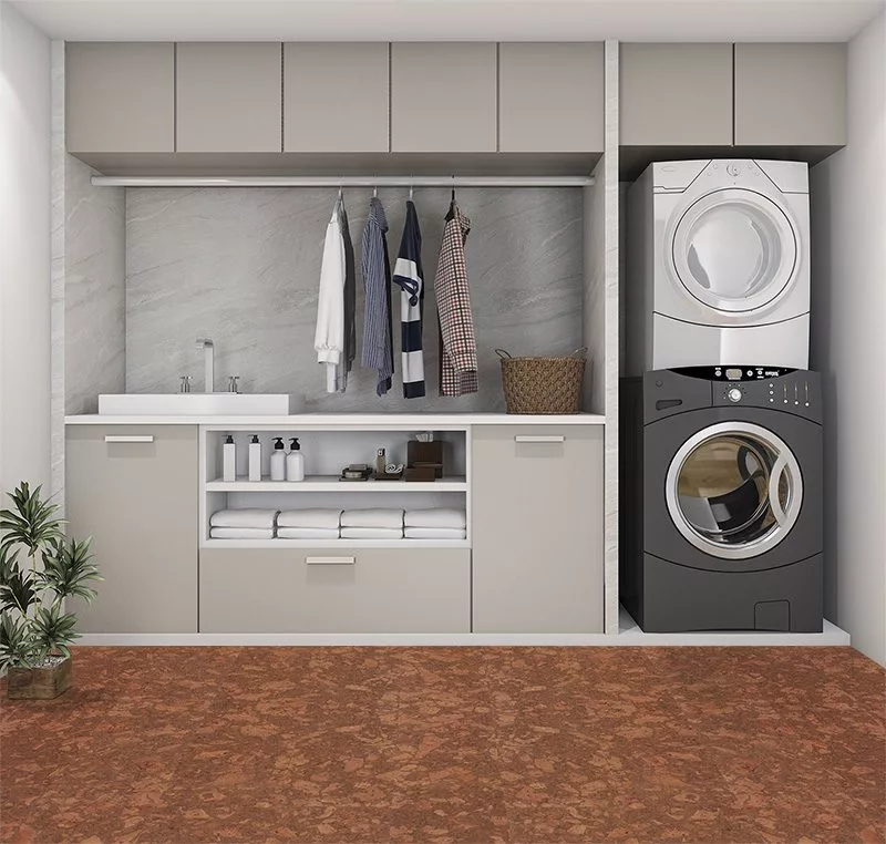 Best Basement Flooring - Floating Cork Floor tasmanian burl forna cork floors modern laundry room
