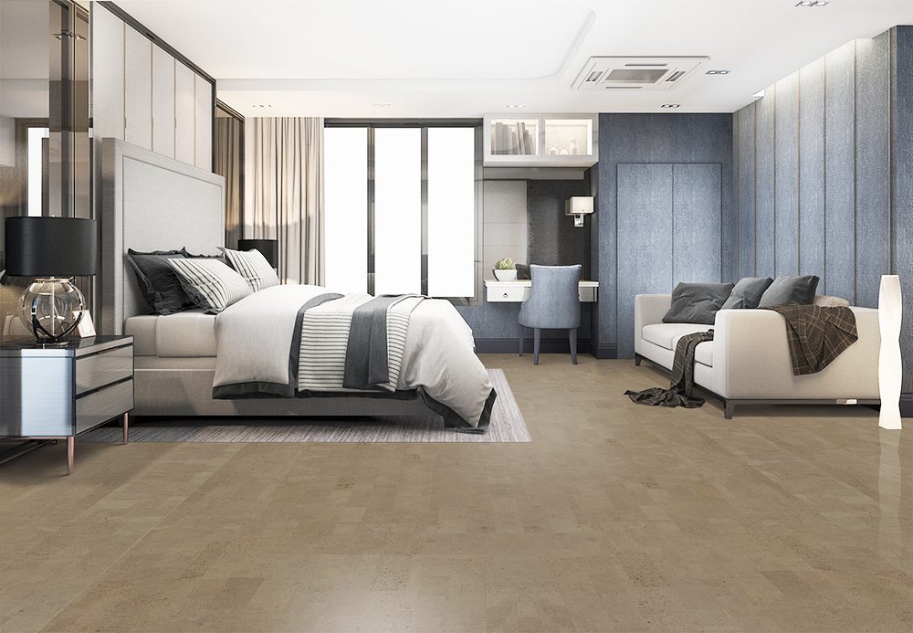 Grey Cork Floor Taupe Leather Floating 21 Sf Box