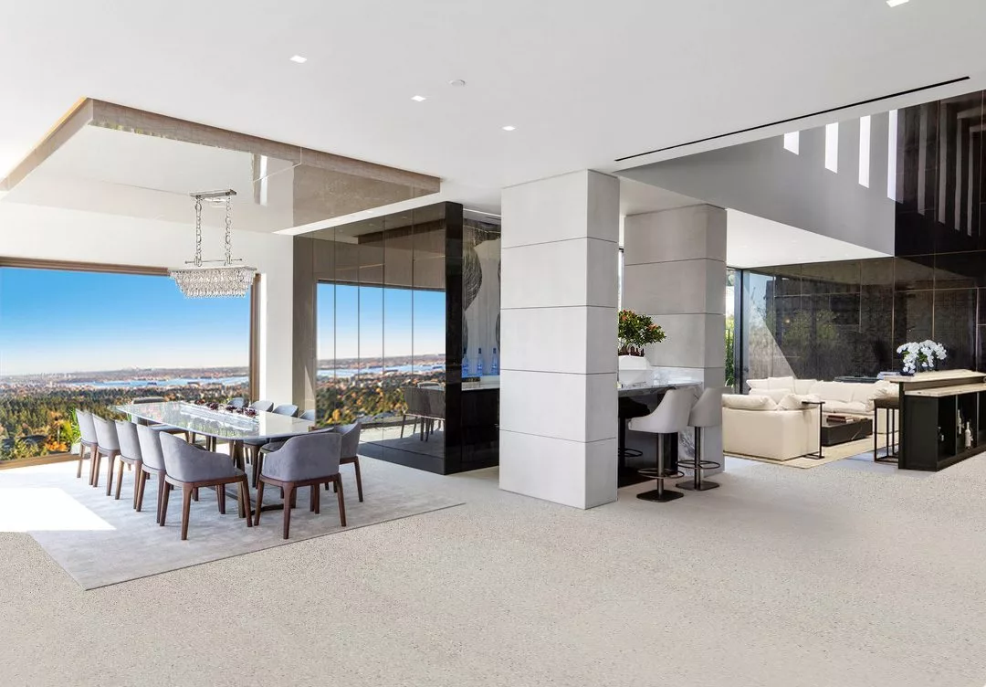 terrazzo forna affordable white cork flooring Interior of house with swiming pool