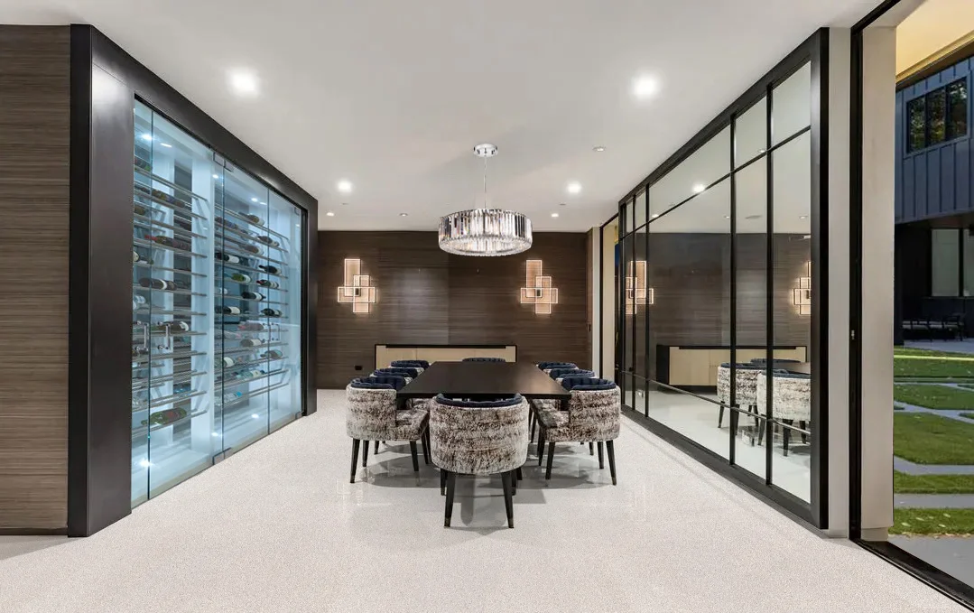 terrazzo white cork flooring sustainable wine cellar floor