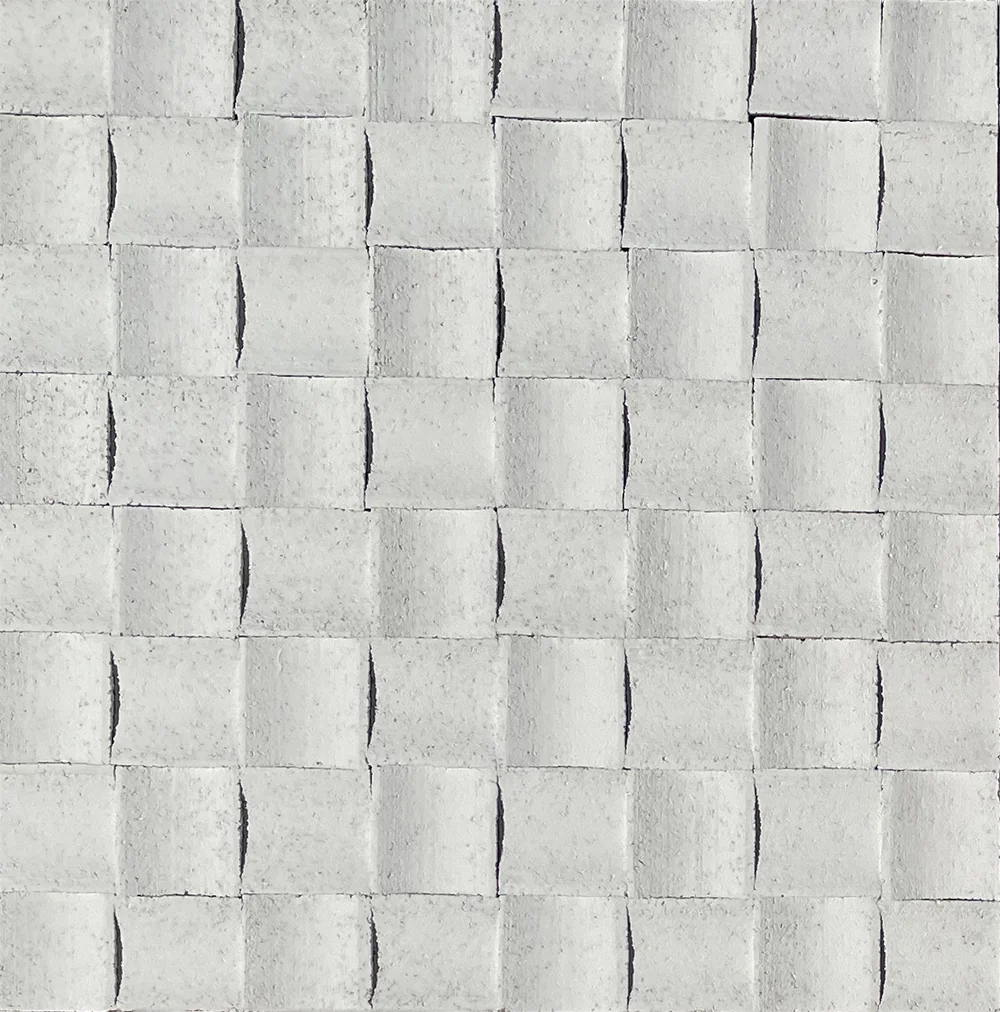 Wave White - 25/32” (20mm) - 3D Cork Wall Panels (WWWh20) Wave White - 25/32” (20mm) - 3D Cork Wall Panels (WWWh20) - 3D Cork Wall and Ceiling Panels with MDF flooring detail view