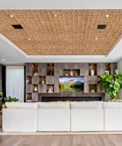 wave wood 3d acoustic cork sound diffuser ceiling panels.