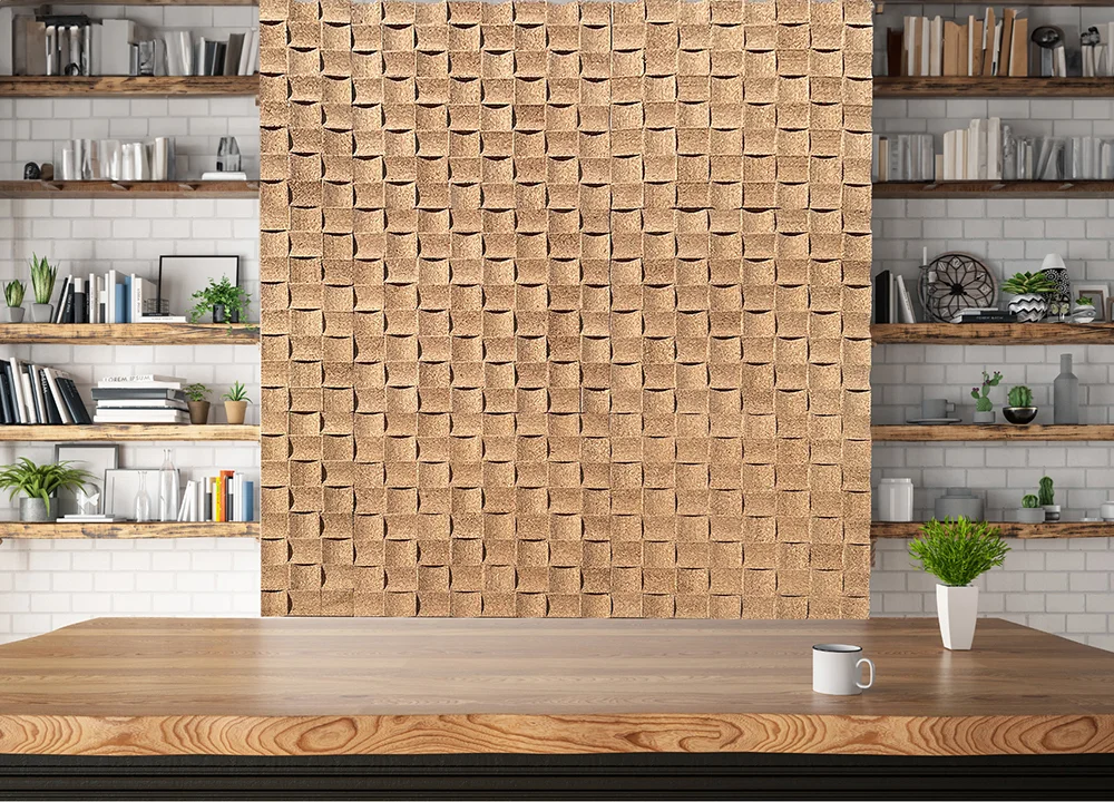 Wave Wood 25/32” (20mm) 3D Acoustic Cork Wall Panels (WWWo20) Wave Wood – 20mm (25/32″) (3D Panel) - Image 5
