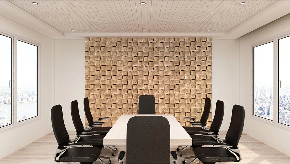 Wave Wood 25/32” (20mm) 3D Acoustic Cork Wall Panels (WWWo20) Wave Wood – 20mm (25/32″) (3D Panel) - Image 6