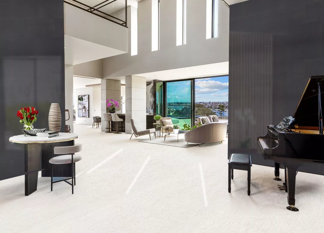 White Bamboo - 1/2" (12mm) - Cork Floating (FWB12) white bamboo forna cork floors architectural interior jpg
