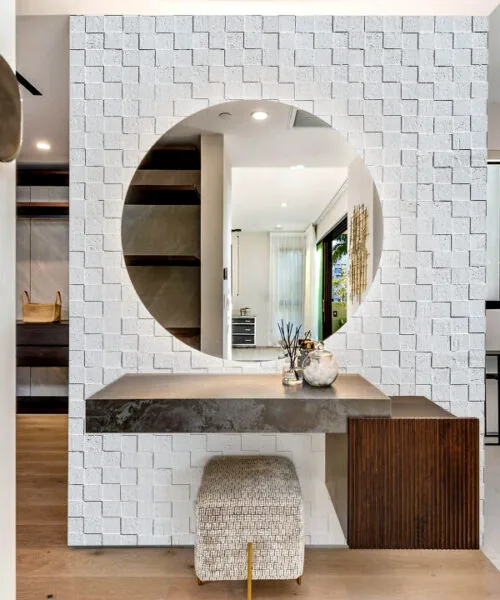 White Cubes - 25/64" (10mm) - Cork Wall Tile (WWCu10) White Cubes - 25/64" (10mm) - Cork Wall Tile (WWCu10) - Textured Wall and Ceiling Cork flooring detail view