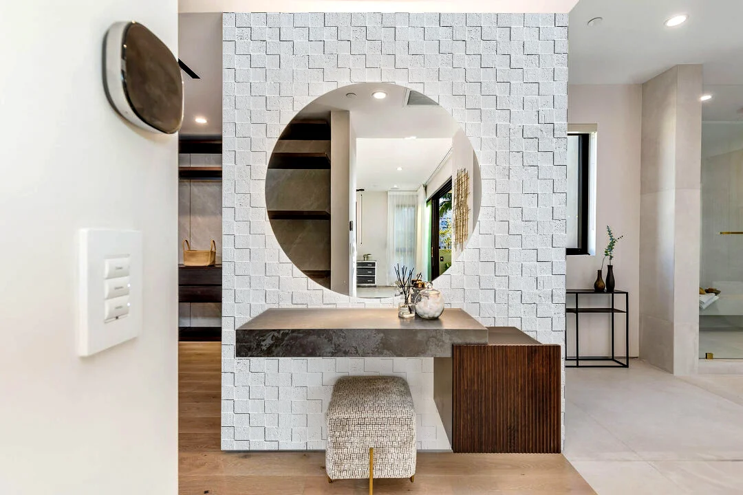 White Cubes - 25/64" (10mm) - Cork Wall Tile (WWCu10) - Textured Wall and Ceiling Cork flooring detail view