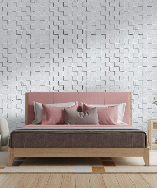 White Cubes - 25/64" (10mm) - Cork Wall Tile (WWCu10) - Textured Wall and Ceiling Cork flooring product image