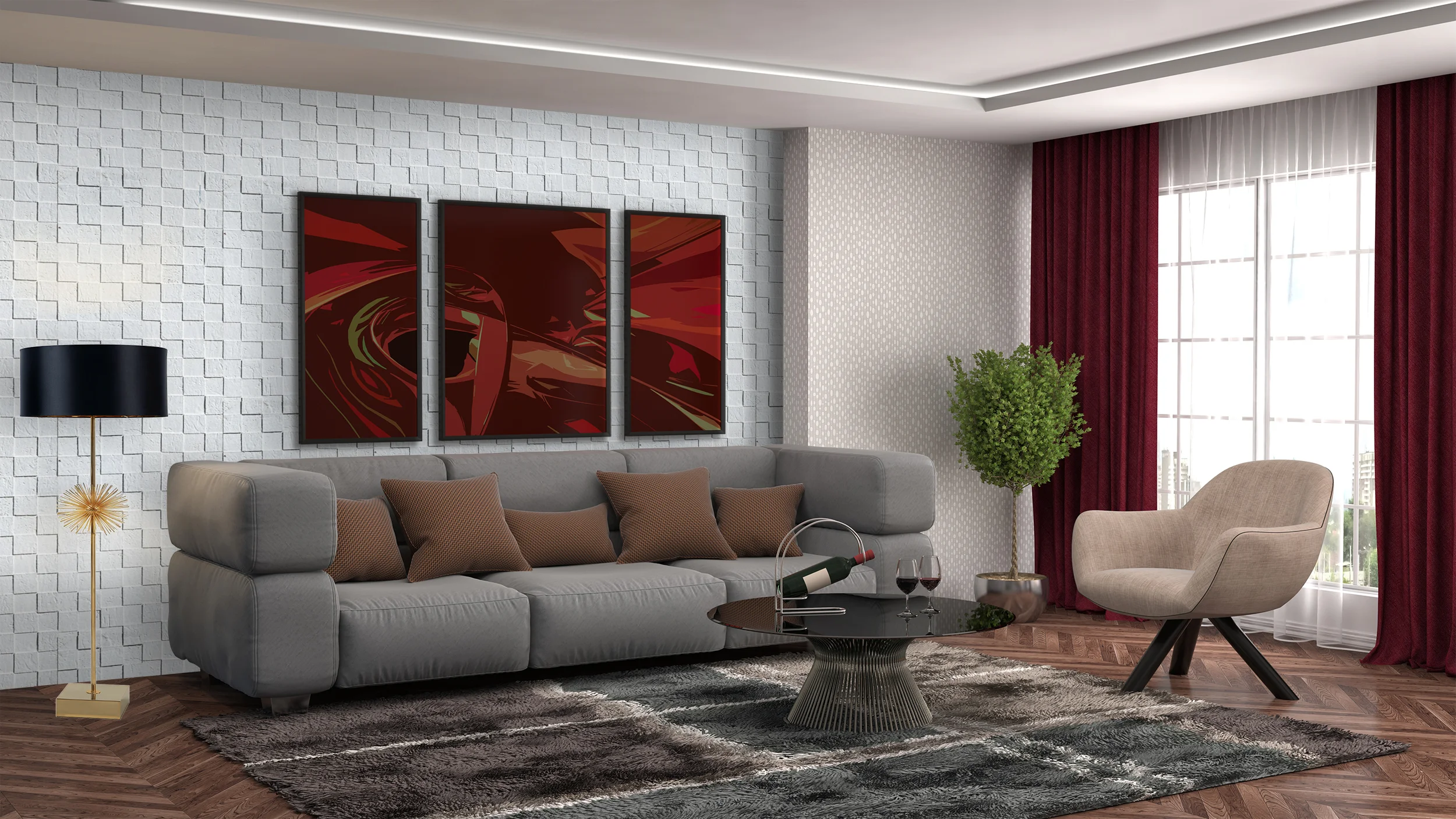 White Cubes - 25/64" (10mm) - Cork Wall Tile (WWCu10) - Textured Wall and Ceiling Cork flooring detail view