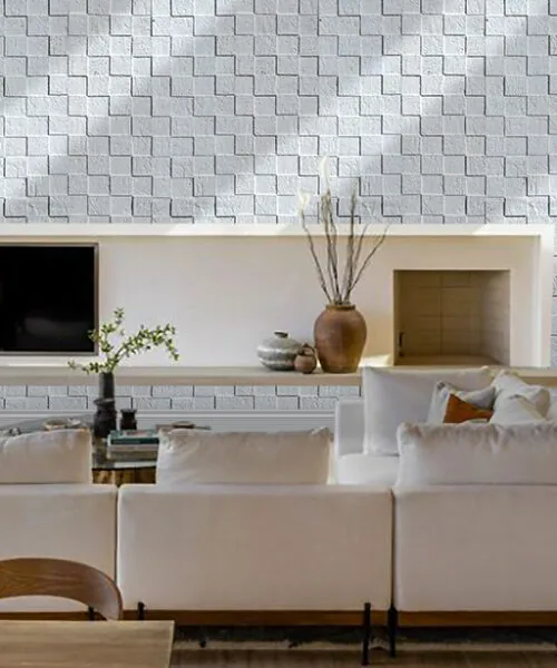 White Cubes - 25/64" (10mm) - Cork Wall Tile (WWCu10) White Cubes - 25/64" (10mm) - Cork Wall Tile (WWCu10) - Textured Wall and Ceiling Cork flooring detail view