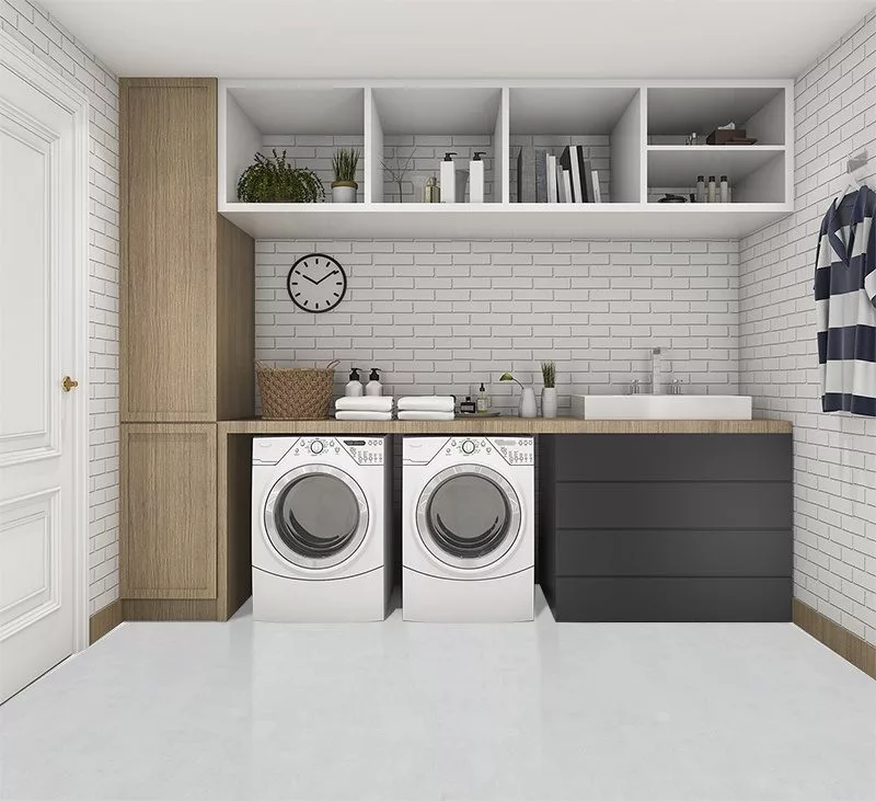 Best Basement Flooring - Floating Cork Floor white leather cork flooor 3d rendering wood minimal laundry room