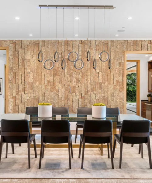 Wood Bricks - 23/64" (9mm) - Cork Wall Tile (WWoBr9) Wood Bricks - 23/64" (7mm) - Cork Wall Tile (WWoBr7) - Textured Wall and Ceiling Cork flooring detail view