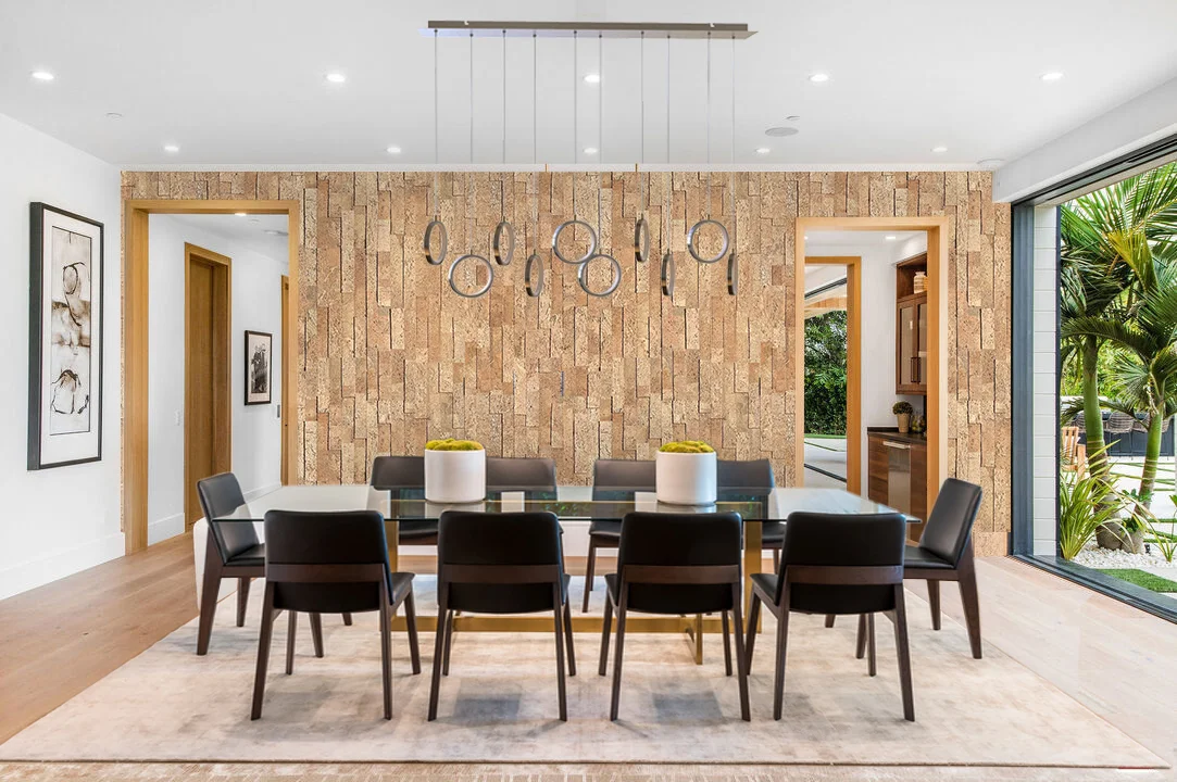 Wood Bricks - 23/64" (7mm) - Cork Wall Tile (WWoBr7) - Textured Wall and Ceiling Cork flooring detail view