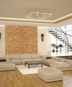 Wood Bricks - 23/64" (9mm) - Cork Wall Tile (WWoBr9) Modern interior of a drawing room
