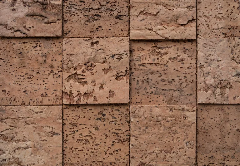 Wood Cubes - 25/64" (10mm) - Cork Wall Tiles (WWoCu10) Wood Cubes 3D Acoustic Cork Wall Panels featuring natural cork texture for decorative feature walls, sound absorption, and modern interior design.