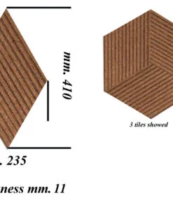 wood rigato natural cork 3d wall tiles size