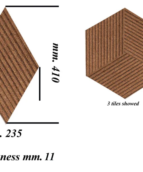 Wood Rigato - 7/16” (11mm) 3D Cork Wall Panels (WWR11) wood rigato natural cork 3d wall tiles size