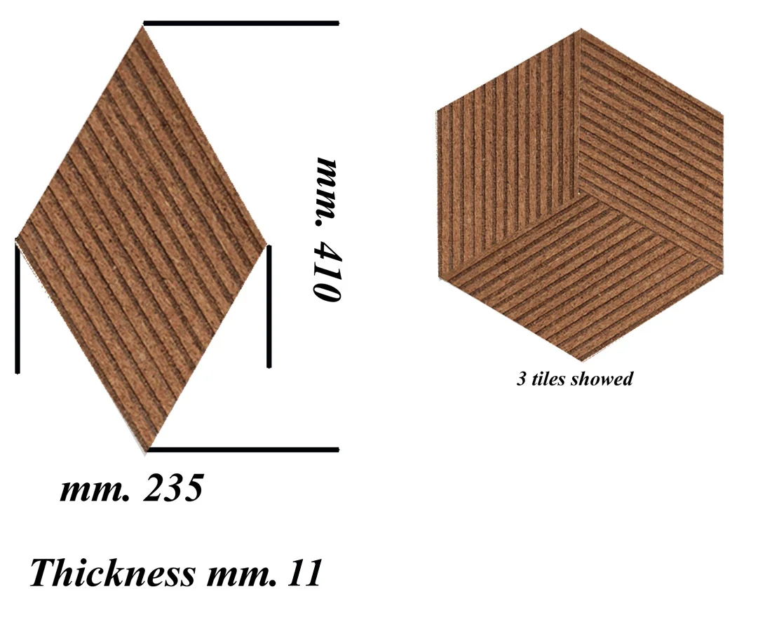 Wood Rigato - 7/16” (11mm) 3D Cork Wall Panels (WWR11) wood rigato natural cork 3d wall tiles size