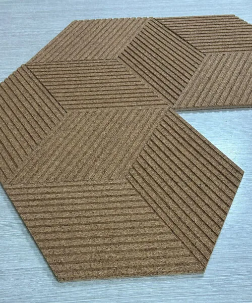 Wood Rigato - 7/16” (11mm) 3D Cork Wall Panels (WWR11) wood rigato natural rhombus cork 3d environmentally conscious wall tile