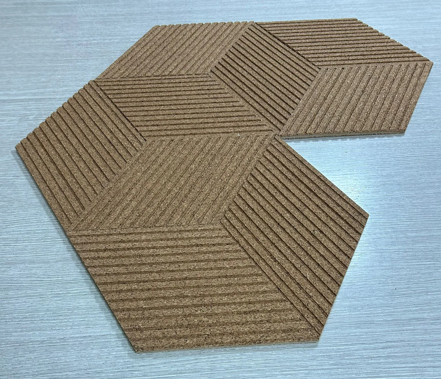 Wood Rigato - 7/16” (11mm) 3D Cork Wall Panels (WWR11) wood rigato natural rhombus cork 3d environmentally conscious wall tile