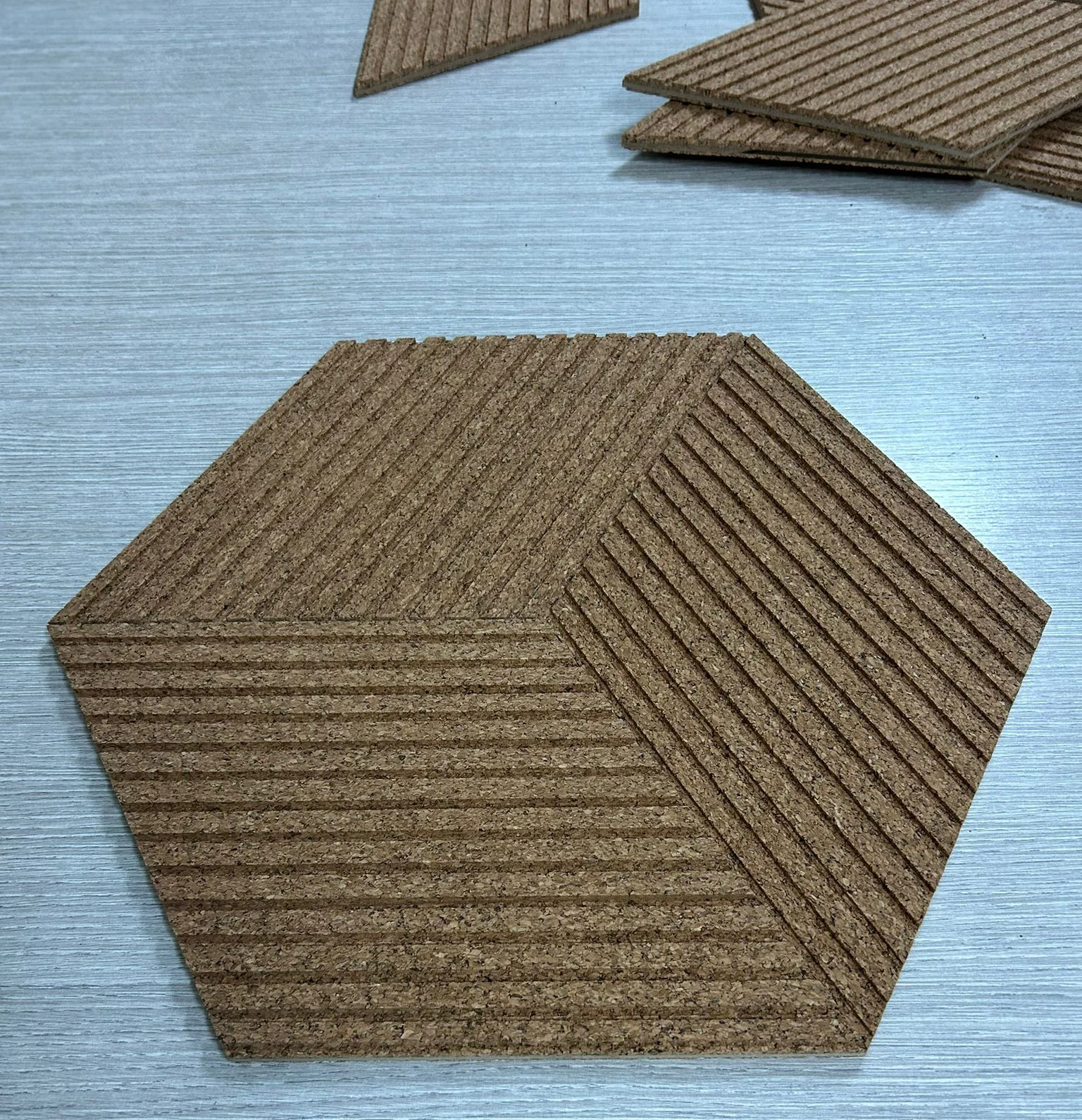 Wood Rigato - 7/16” (11mm) 3D Cork Wall Panels (WWR11) wood rigato sound-reducing acoustic cork 3d wall tiles