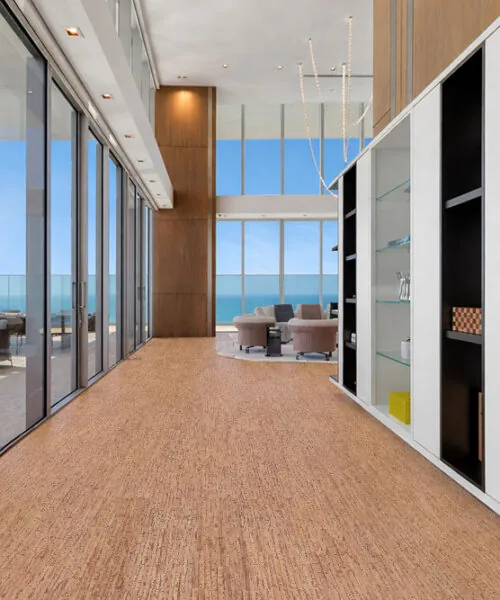 Woodflow - 1/2" (12mm) - Cork Floating (FWof12) Modern corridor with Woodflow cork flooring