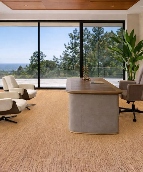 Woodflow - 1/2" (12mm) - Cork Floating (FWof12) Home office with Woodflow cork flooring