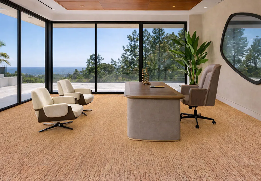 Woodflow - 1/2" (12mm) - Cork Floating (FWof12) Home office with Woodflow cork flooring