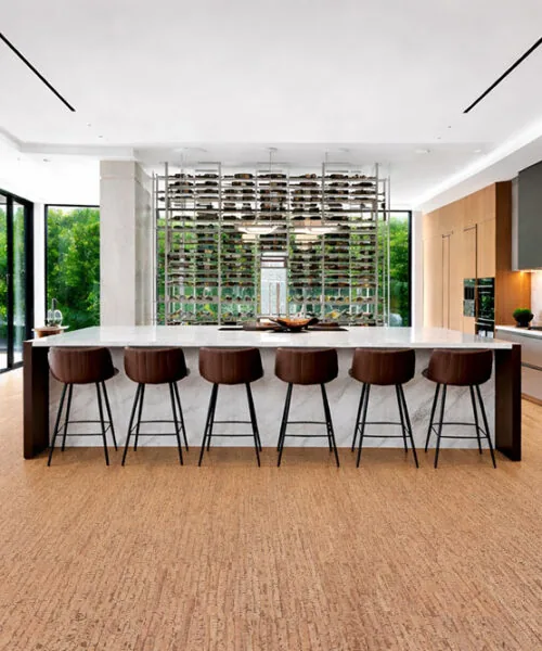 Woodflow - 1/2" (12mm) - Cork Floating (FWof12) Modern kitchen with Woodflow cork flooring