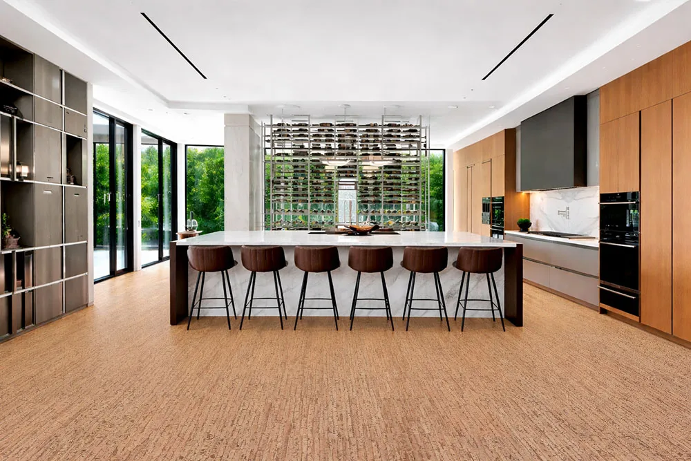 Woodflow - 1/2" (12mm) - Cork Floating (FWof12) Modern kitchen with Woodflow cork flooring